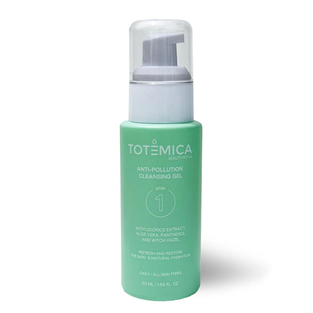 Totemica facial cleanser travel size bottle shown for on-the-go cleansing