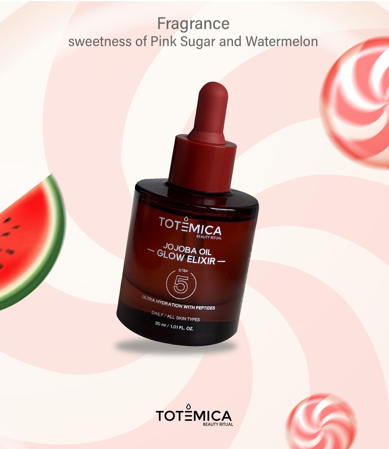 Ingredients highlight: Green Tea and peptides in Totemica Jojoba Oil Glow Elixir
