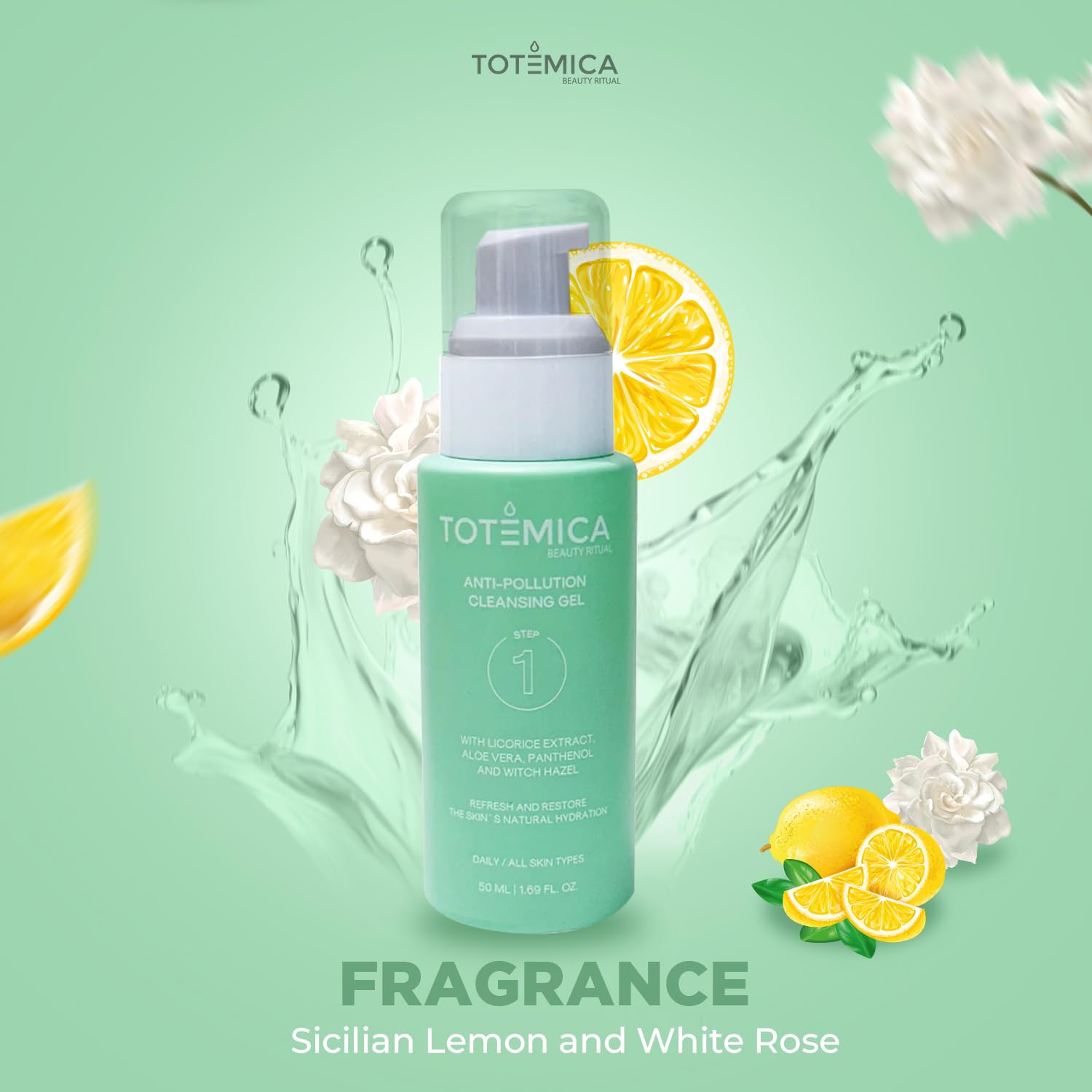 Totemica sensitive skin cleanser texture close-up with gentle foam