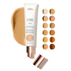 Toty Lumina CC Cream bottle close-up showing radiant, even complexion potential