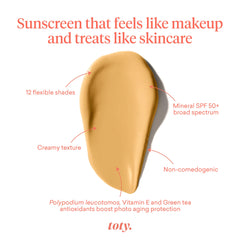 Close-up of Toty Lumina CC Cream pump showing smooth, even application