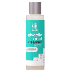 TOUCH 10% Glycolic Face Wash bottle front highlights exfoliation for brighter skin