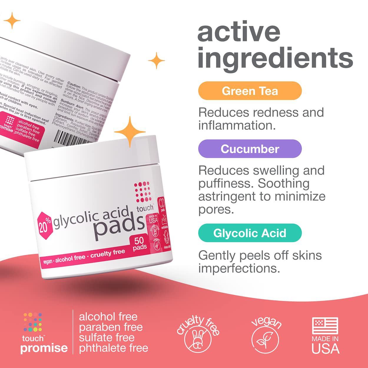 Touch 20% Glycolic Pads textured sheets ready for resurfacing.