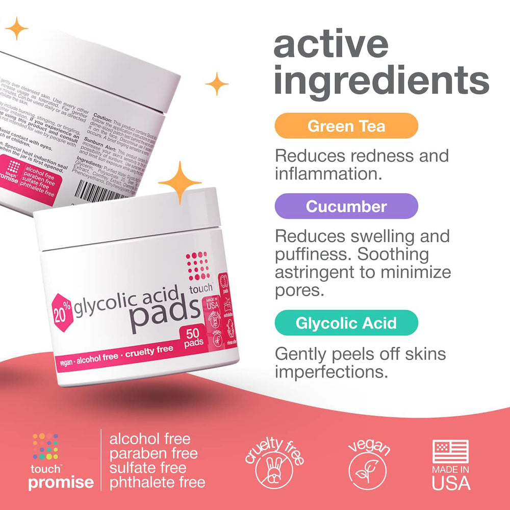 Touch 20% Glycolic Pads textured sheets ready for resurfacing.
