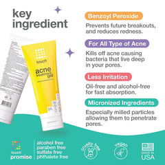 Texture closeup of Touch Benzoyl Peroxide 2.5 percent gel is clear and non-greasy