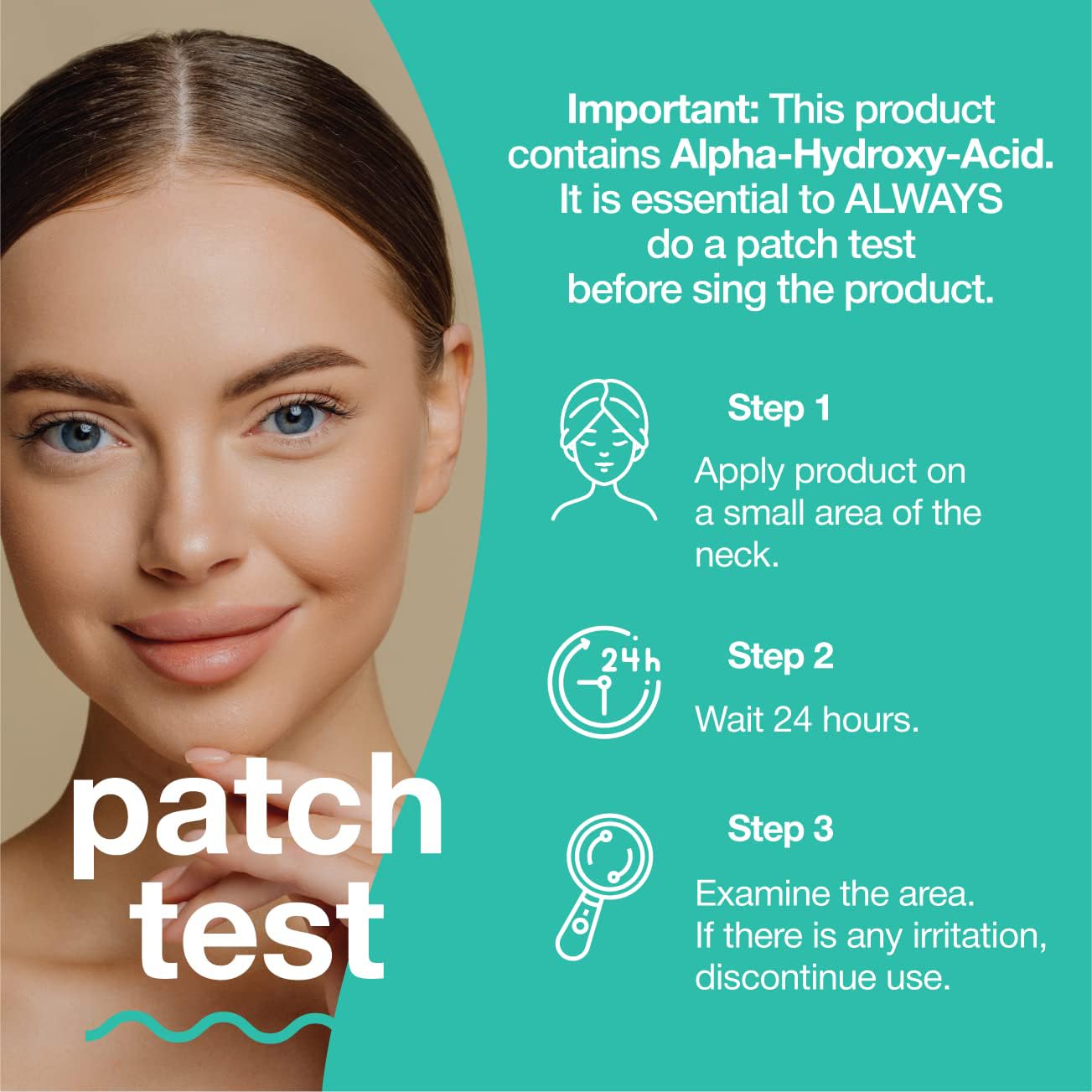 TOUCH glycolic-lotion pump closeup highlights controlled dispensing