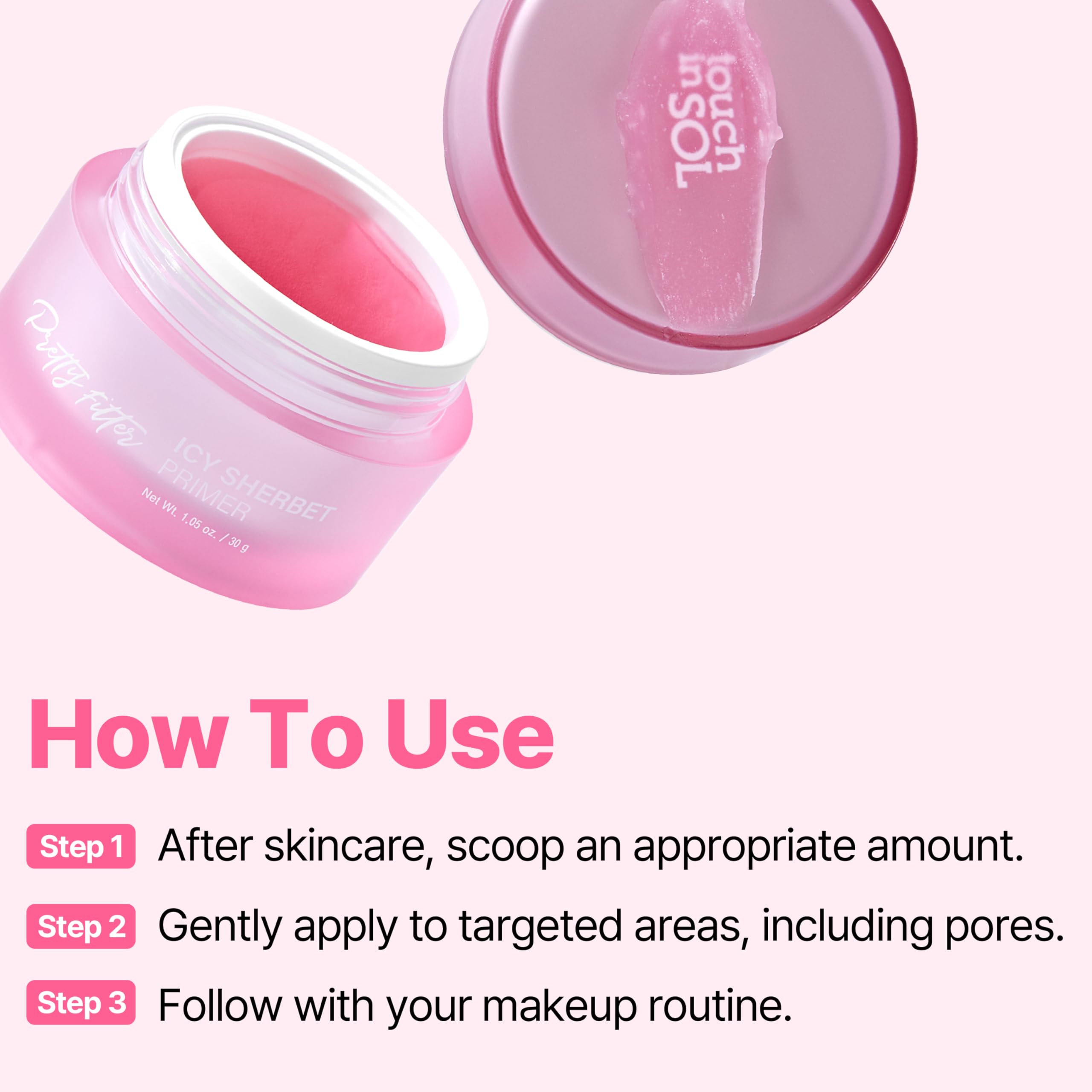 Gel-like primer texture emphasizes fast absorption and sheer coverage