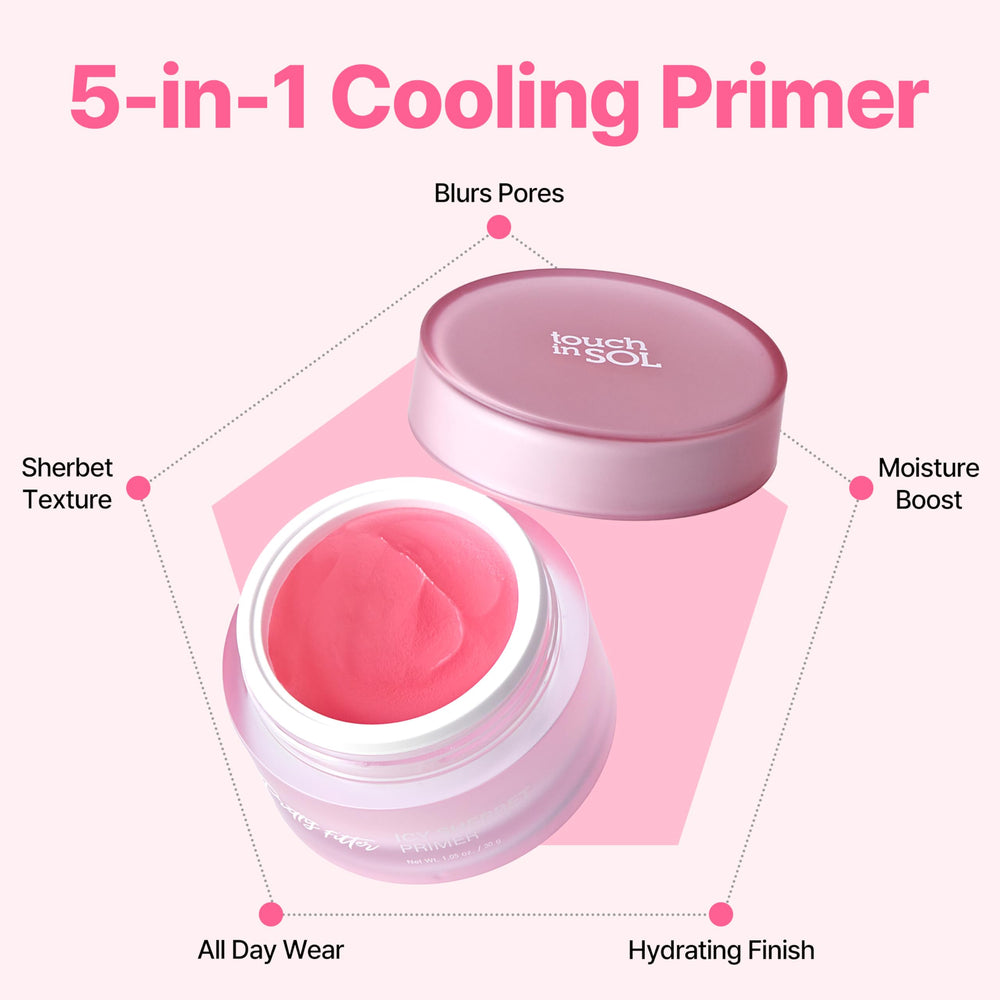 Applying Icy Sherbet Primer on skin for a quick, lightweight base