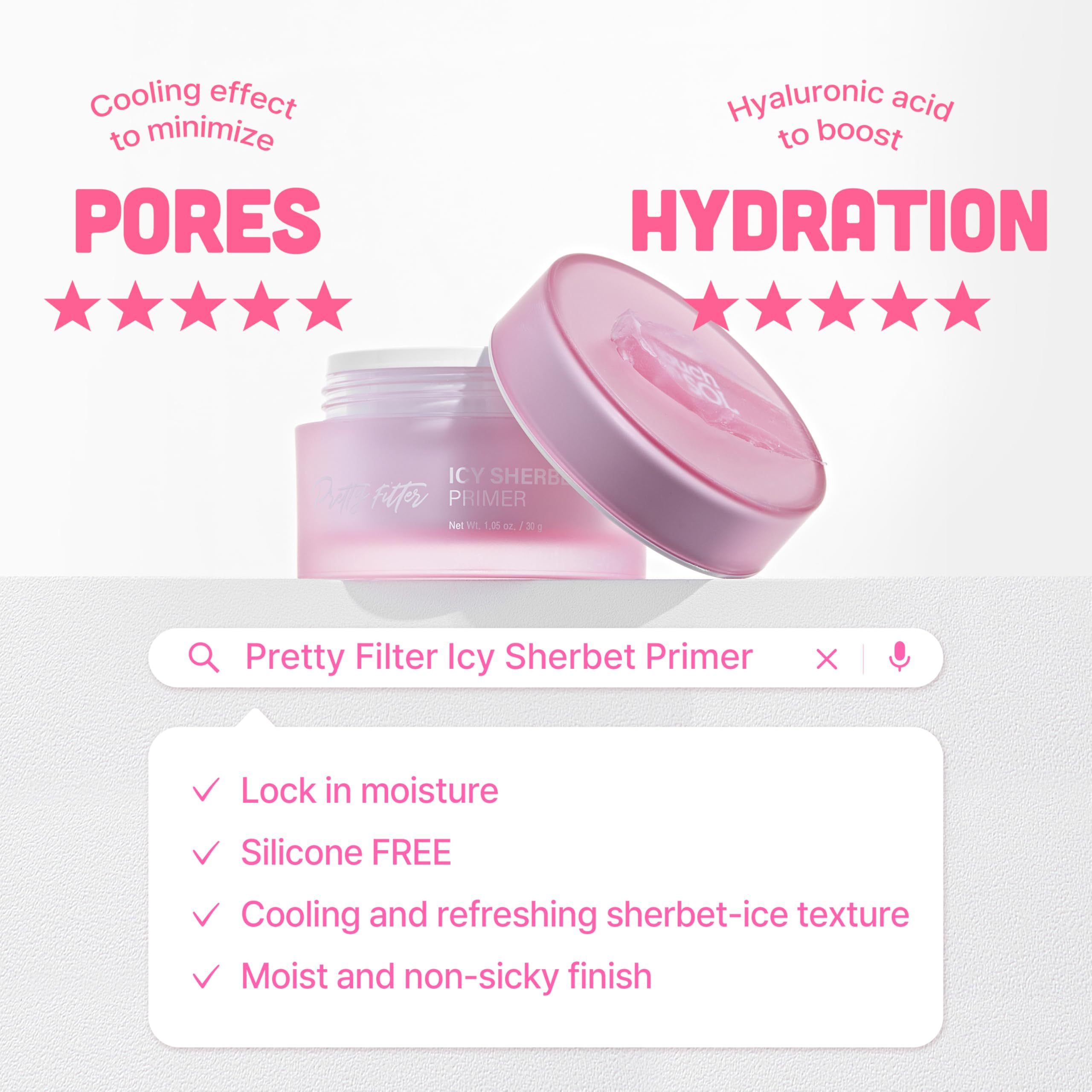 Texture swirl demonstrates silicone-free hydration and pore-blurring benefits