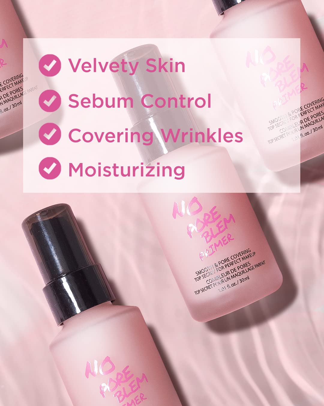 Touch In Sol No Pore Blem Primer texture swatch showing smooth finish.