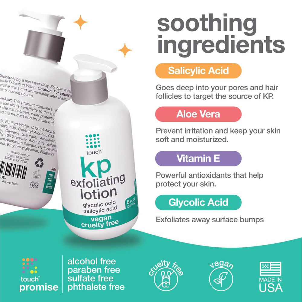 TOUCH KP exfoliating texture closeup emphasizes surface smoothing
