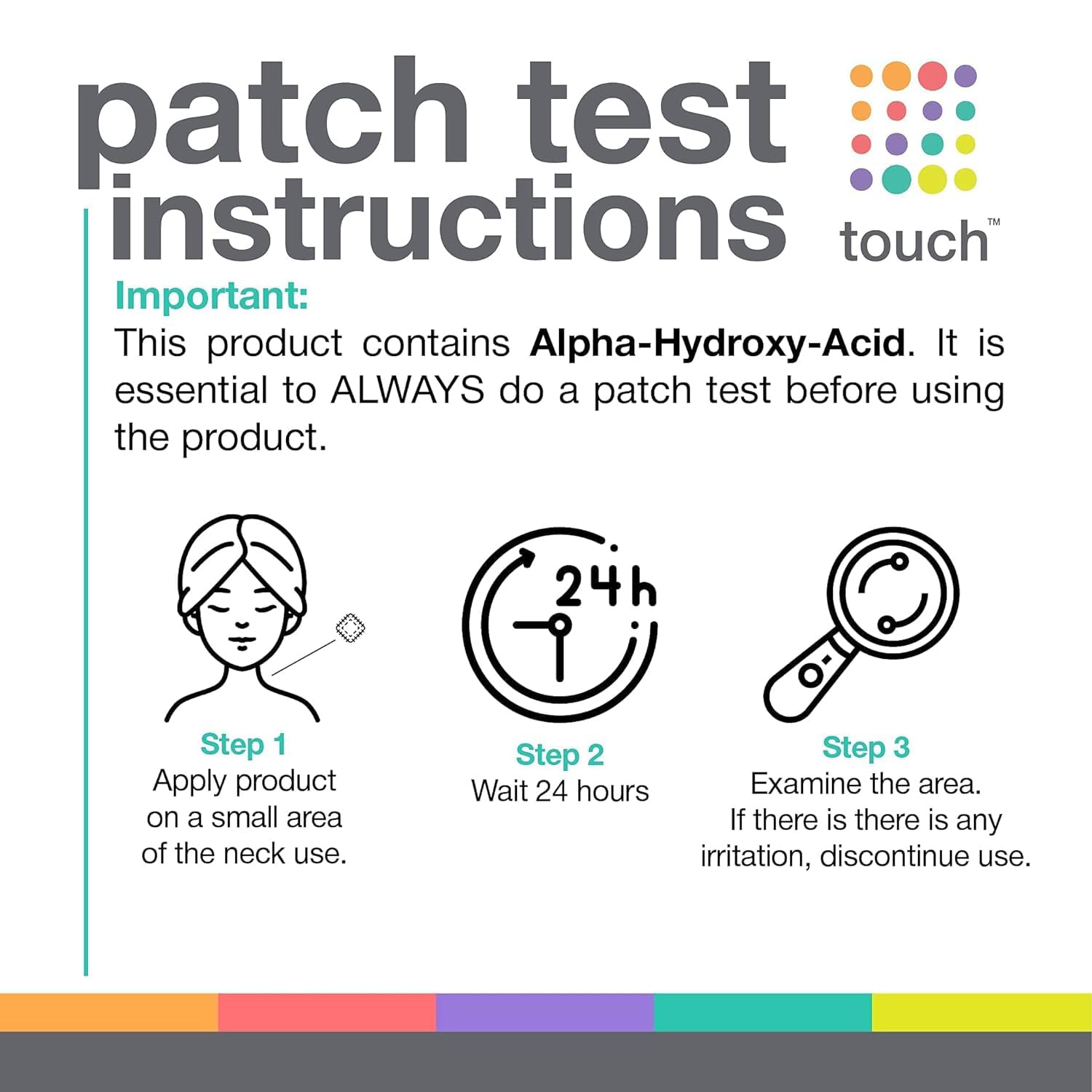 TOUCH KP lotion on bathroom shelf suggests routine care