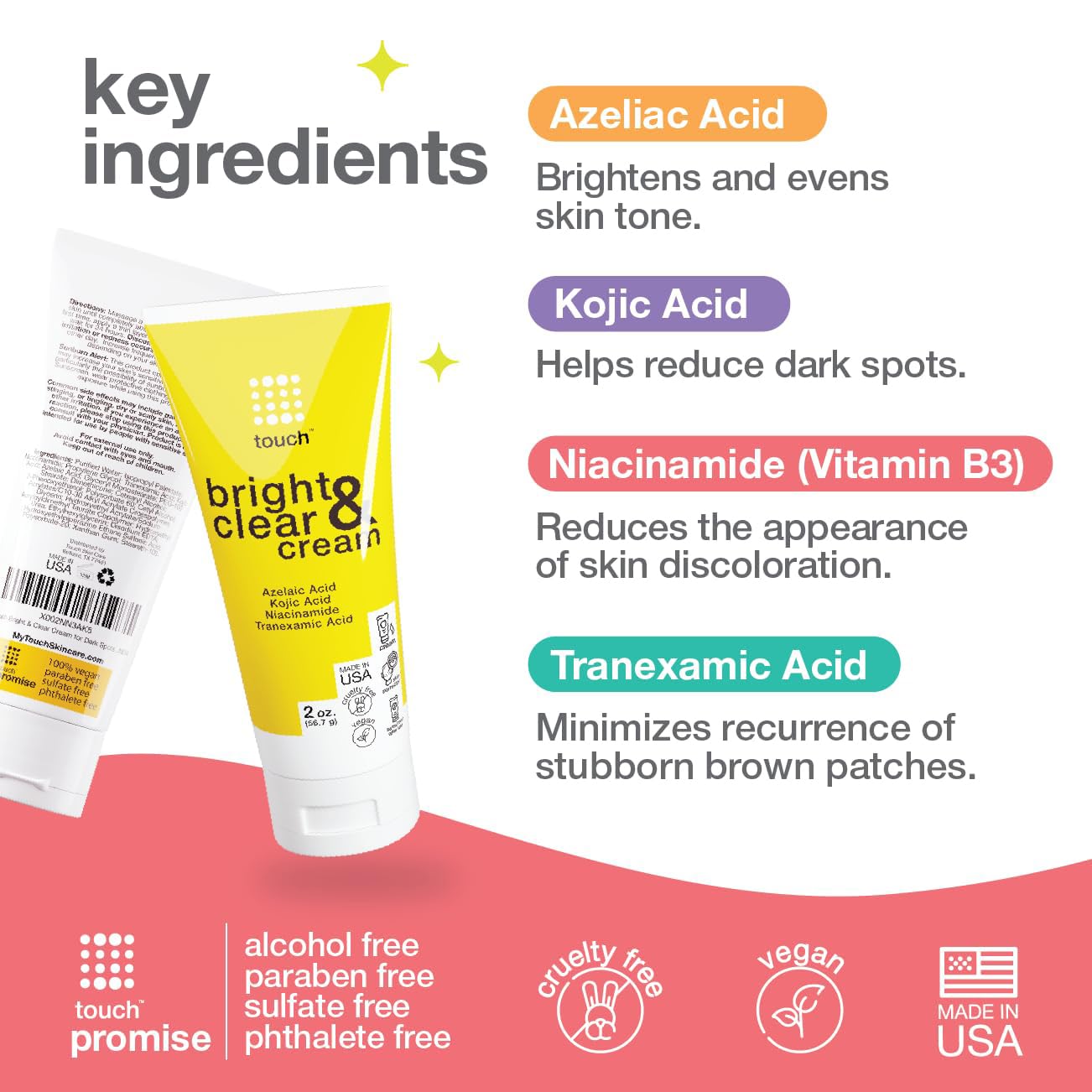 TOUCH Radiance Cream application swirl on fingertip ready for daily skincare.