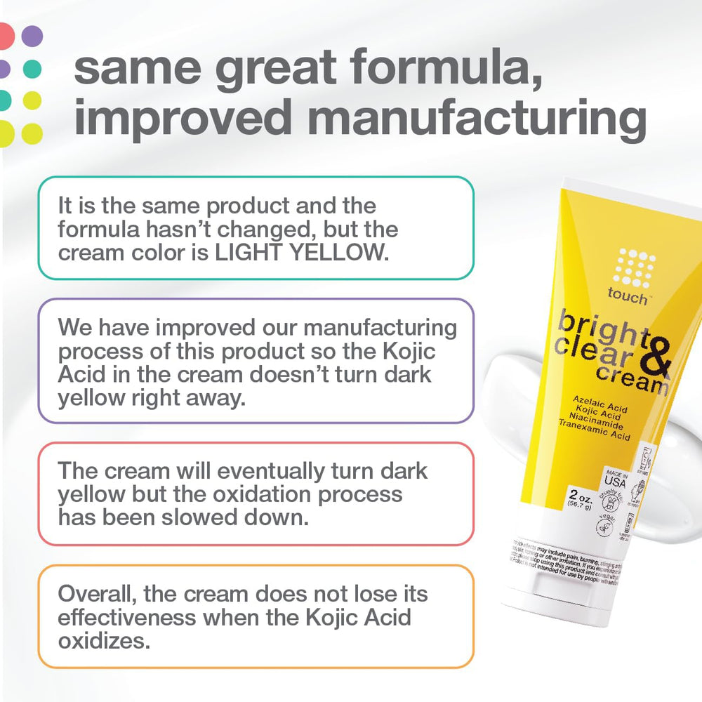 TOUCH Radiance Cream USA made badge on packaging.