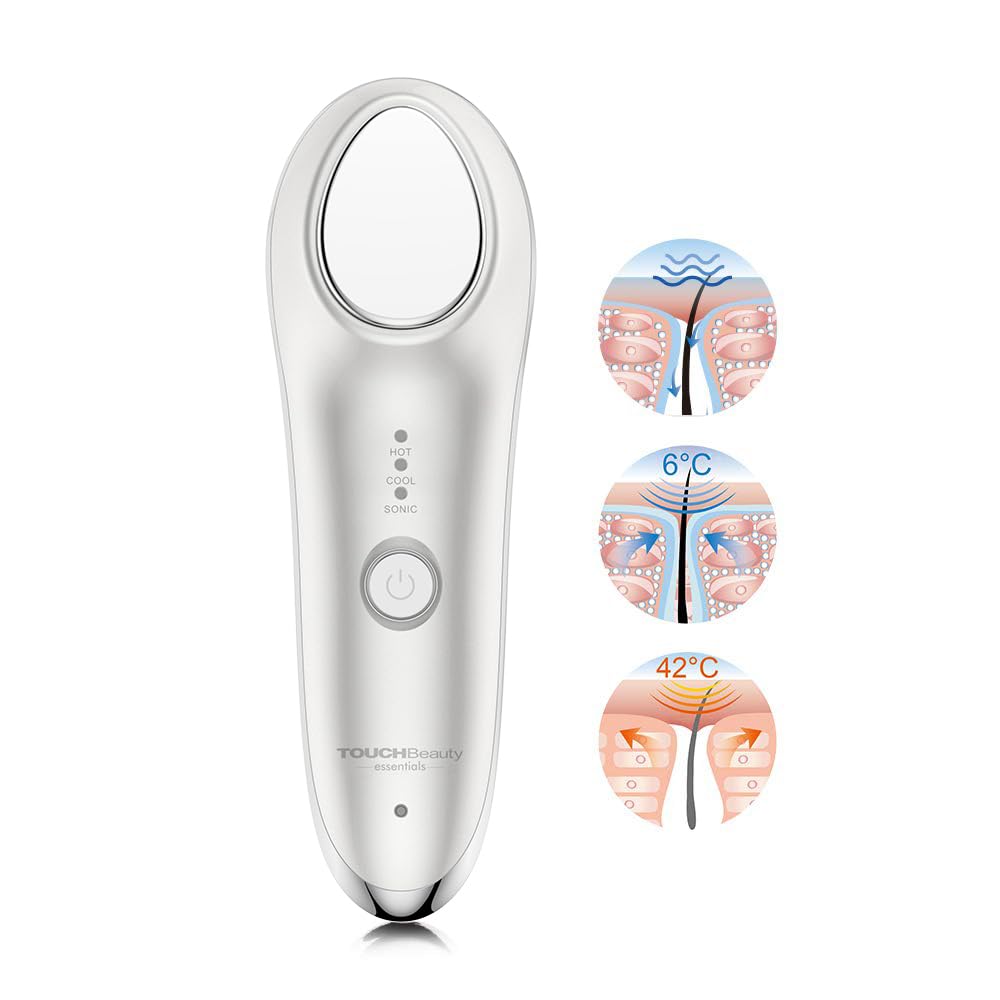 TOUCHBeauty Face Massager front view for cooling depuffing sessions to refresh tired eyes.