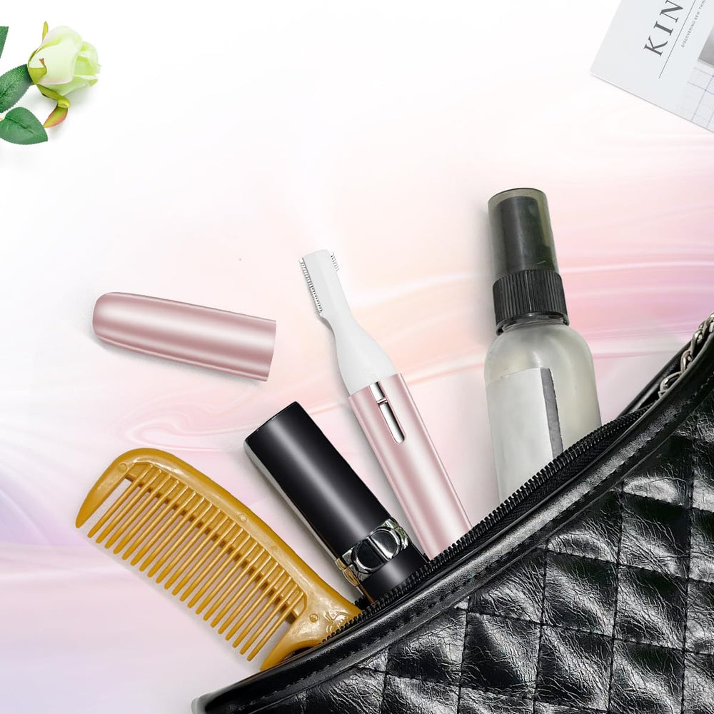 Elegant rose TOUCHBeauty gift-ready eyebrow trimmer.