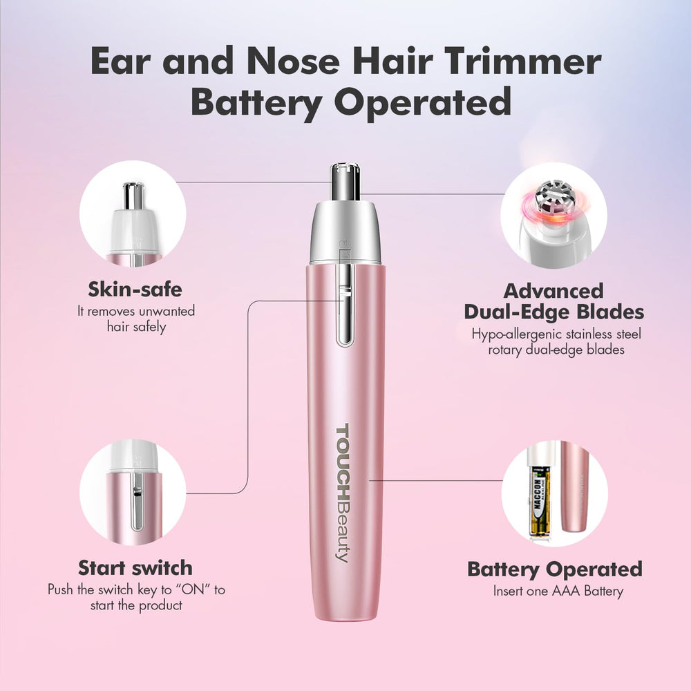 Quiet TOUCHBeauty trimmer operates under 75dB for discreet grooming.