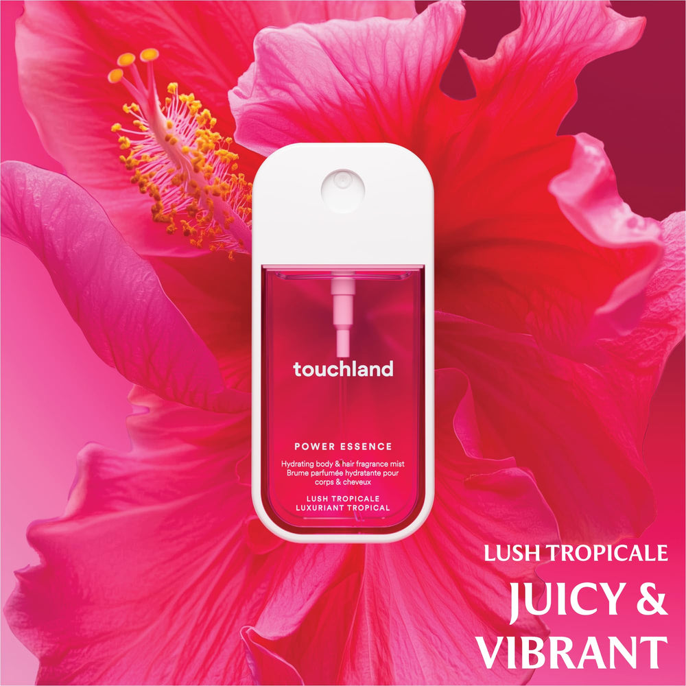 Touchland micro-mist dispense system delivers lightweight, fast-absorbing application.