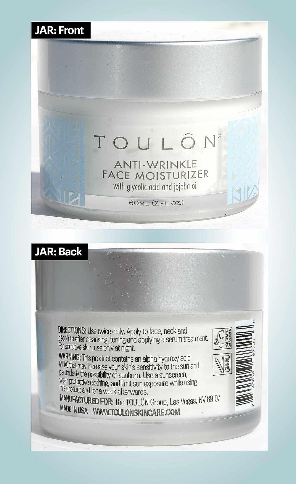 TOULON Glycolic Acid Cream 10% packaging opening shows convenient new jar design