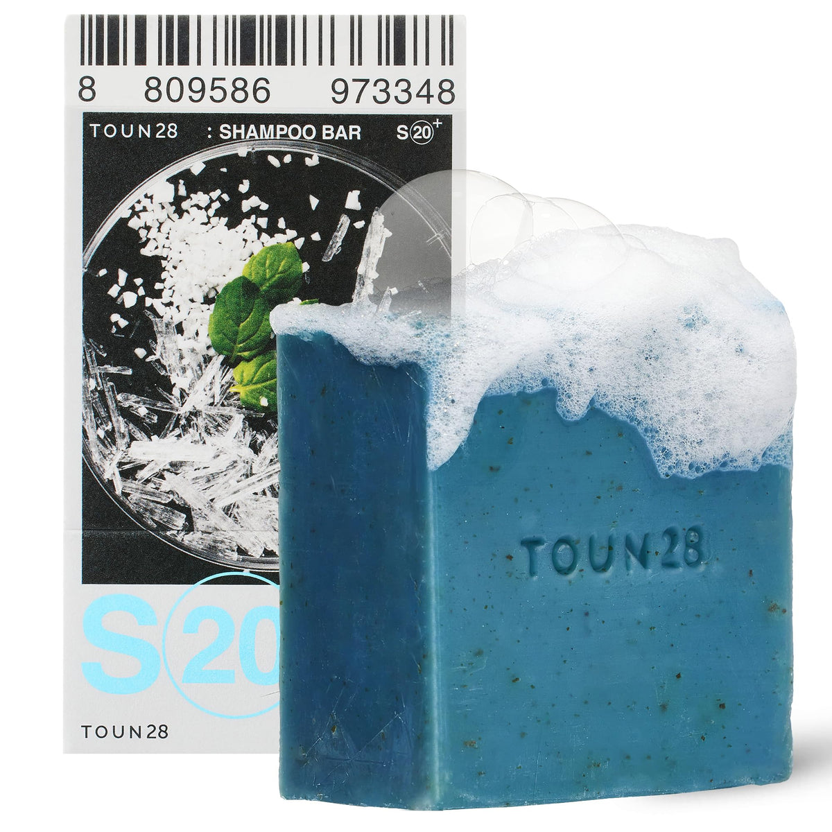 TOUN28 shampoo bar centella-asiatica close-up showing balanced scalp care