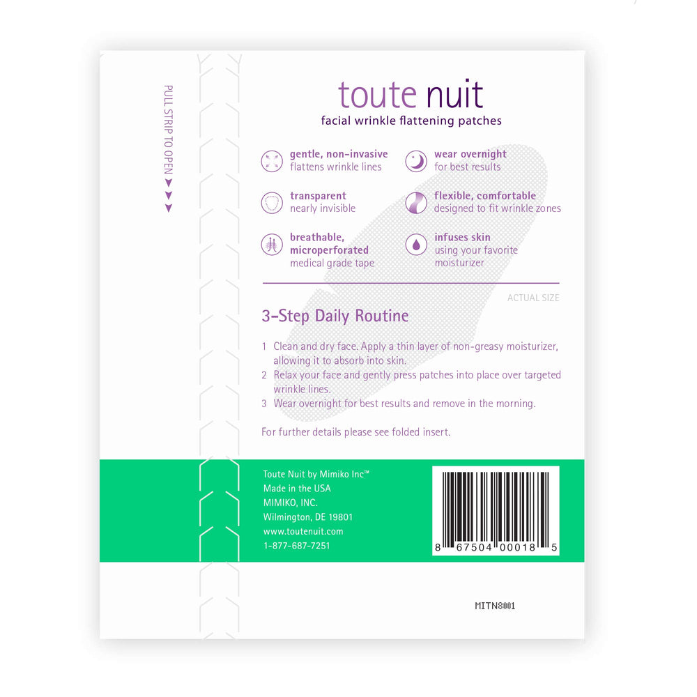 Toute Nuit patch is hypoallergenic and skin-safe for sensitive skin.