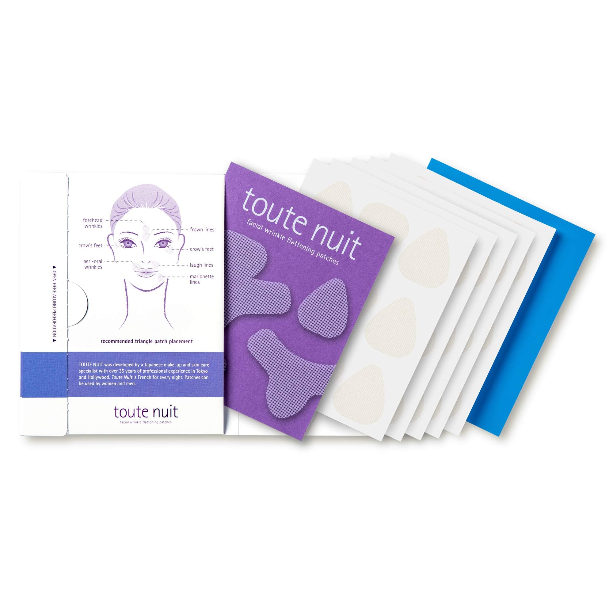Toute Nuit Triangle Wrinkle Patches help soften eleven lines for a relaxed expression.