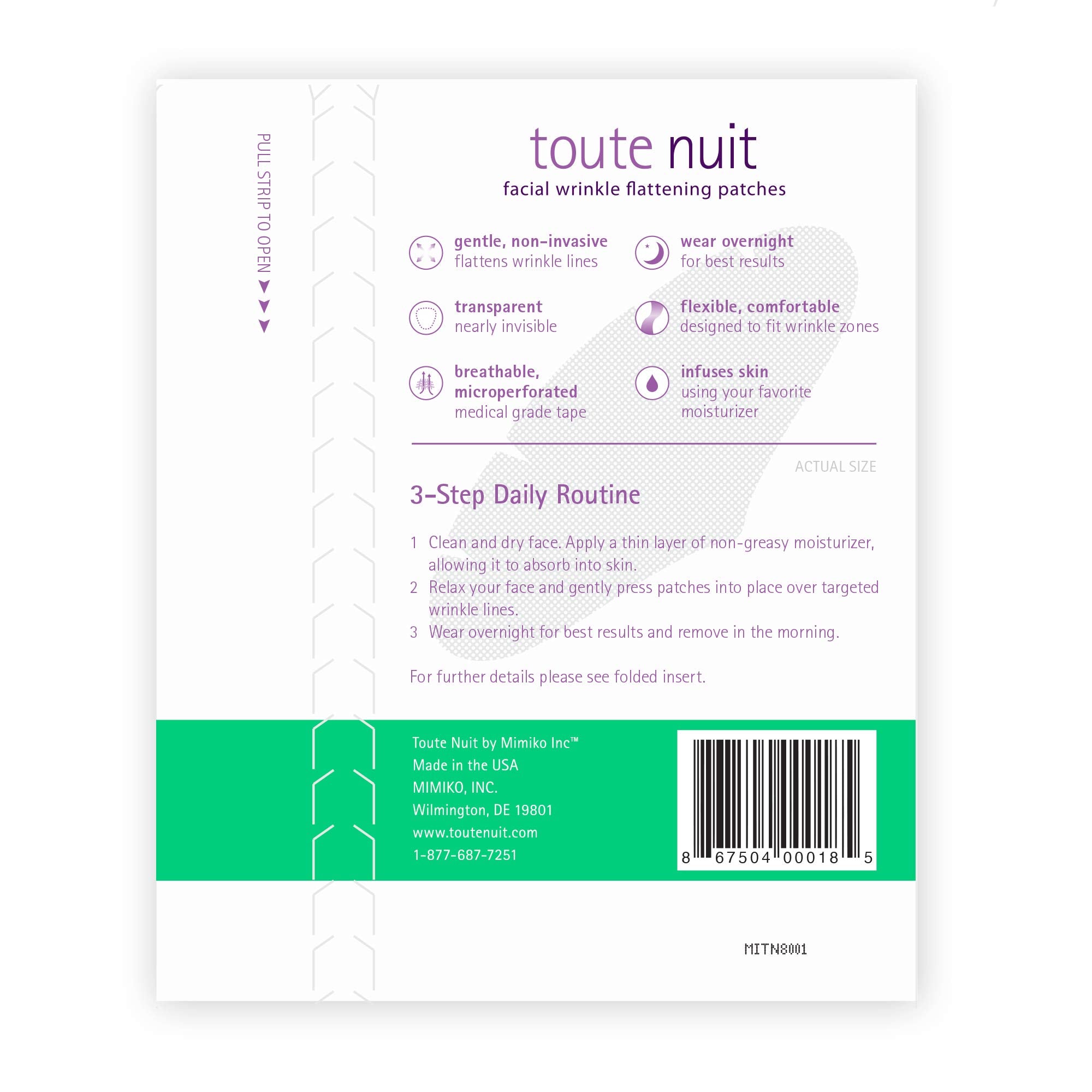Transparent, skin-safe patches stay discreet while you sleep for comfortable coverage.