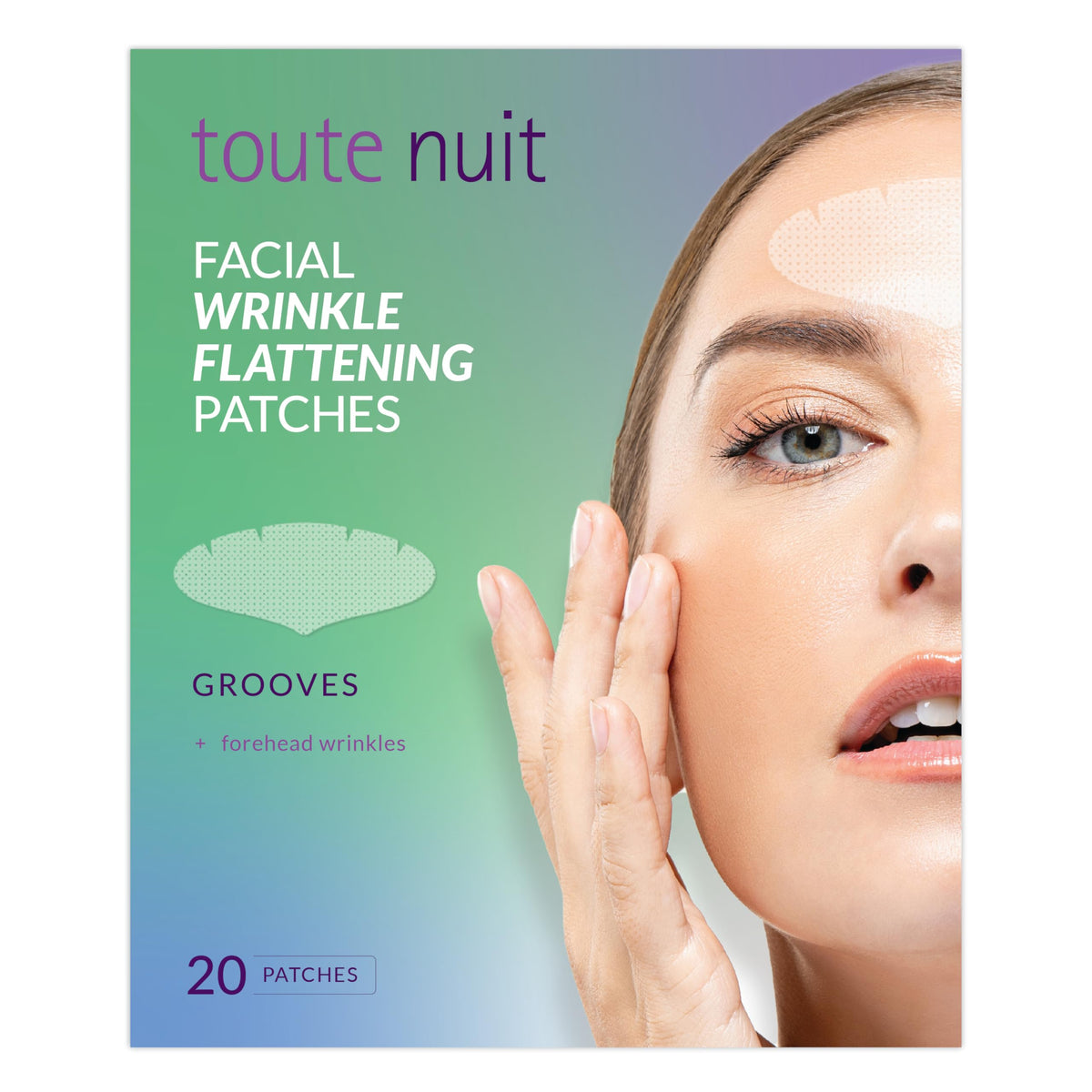 Toute Nuit Wrinkle Patches groove coverage smooths forehead lines overnight.