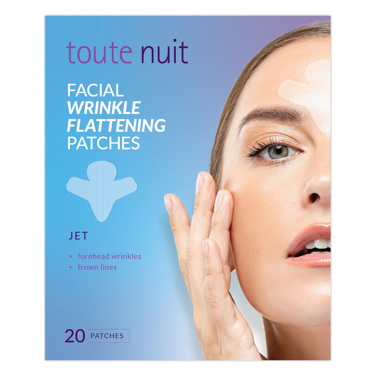 Toute Nuit Jet forehead patches smoothing forehead lines overnight.
