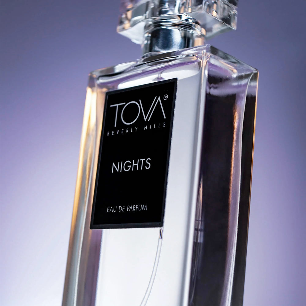 Tova Nights pear note close-up highlights juicy fruitiness for date-night allure.