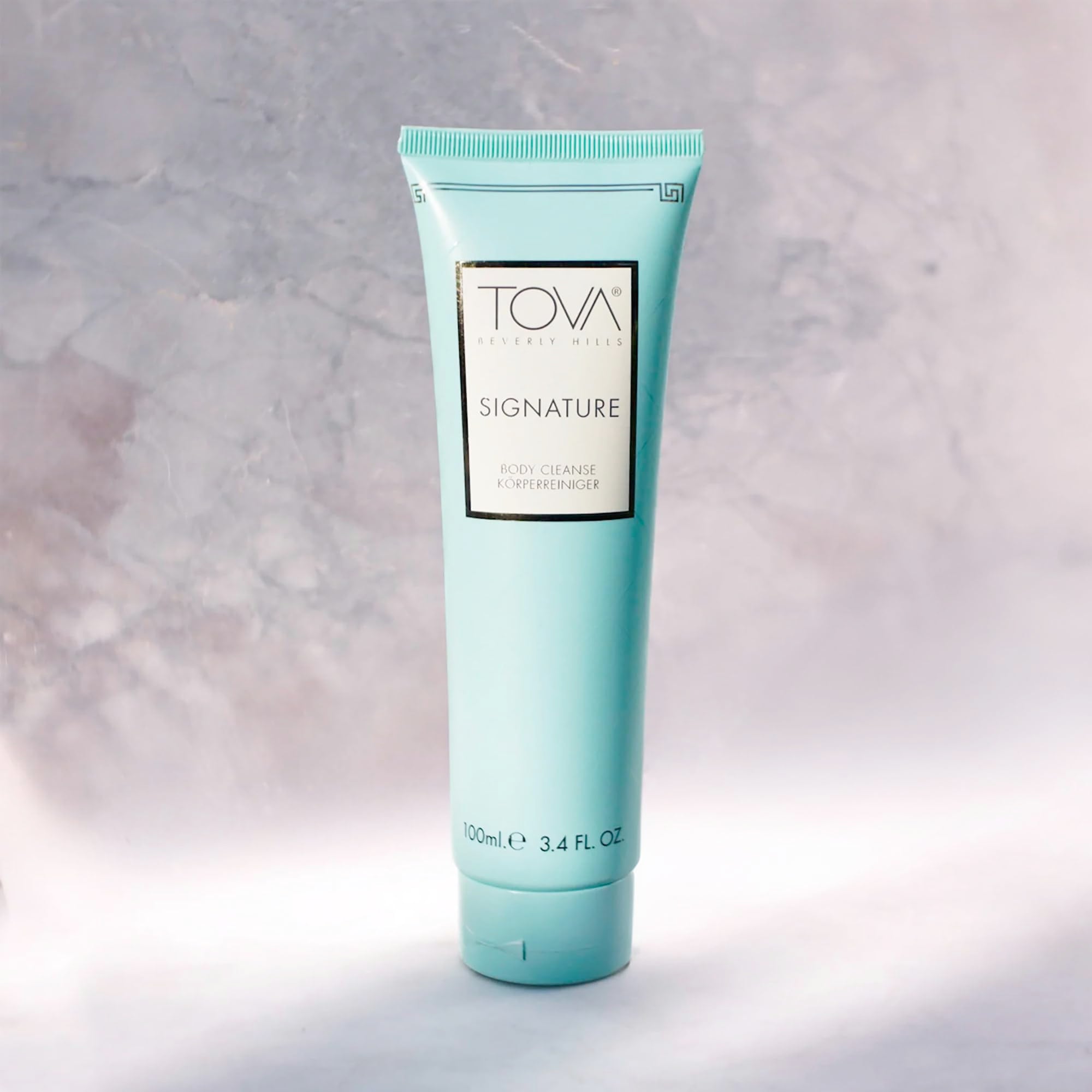 TOVA Signature bottle sea fennel close-up emphasizes fresh floral notes for calm mornings.
