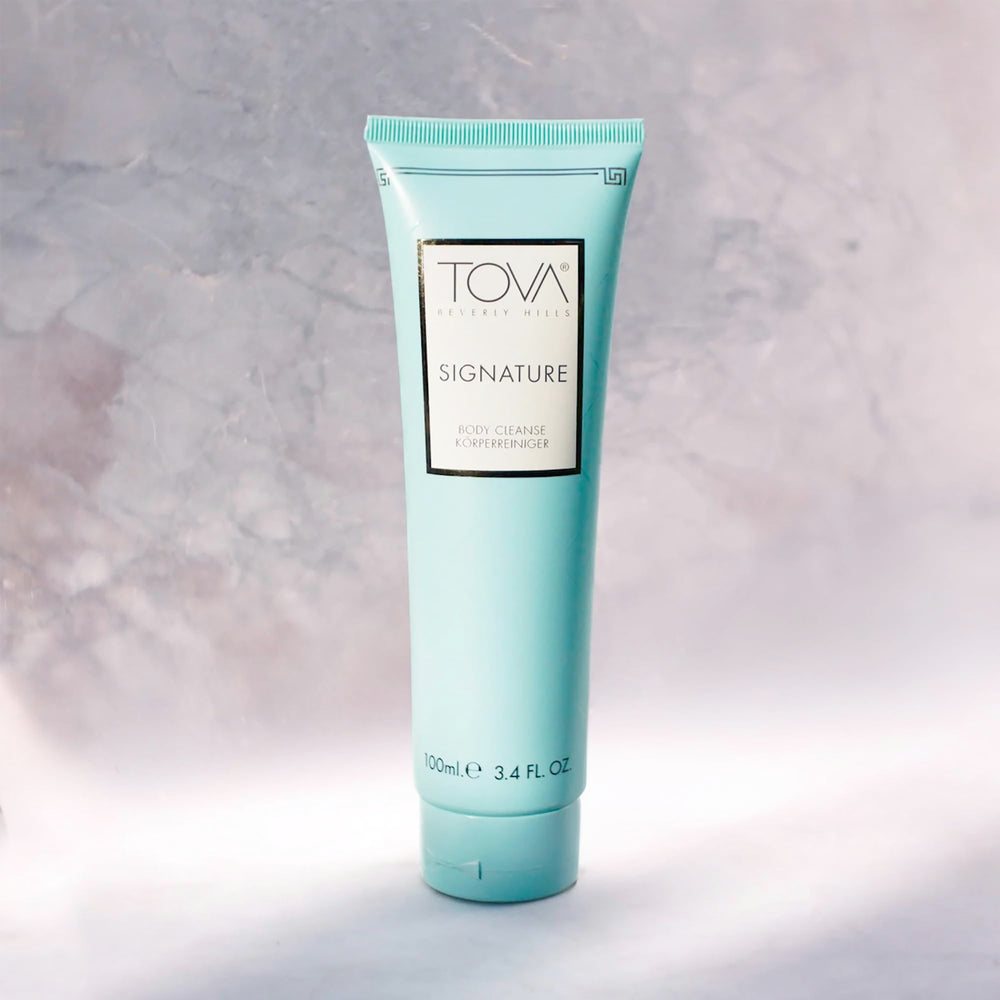 TOVA Signature bottle sea fennel close-up emphasizes fresh floral notes for calm mornings.