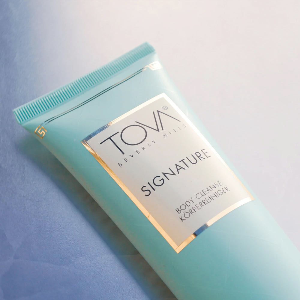 TOVA Signature bubbles lather close-up suggests luxurious hydration during showers.