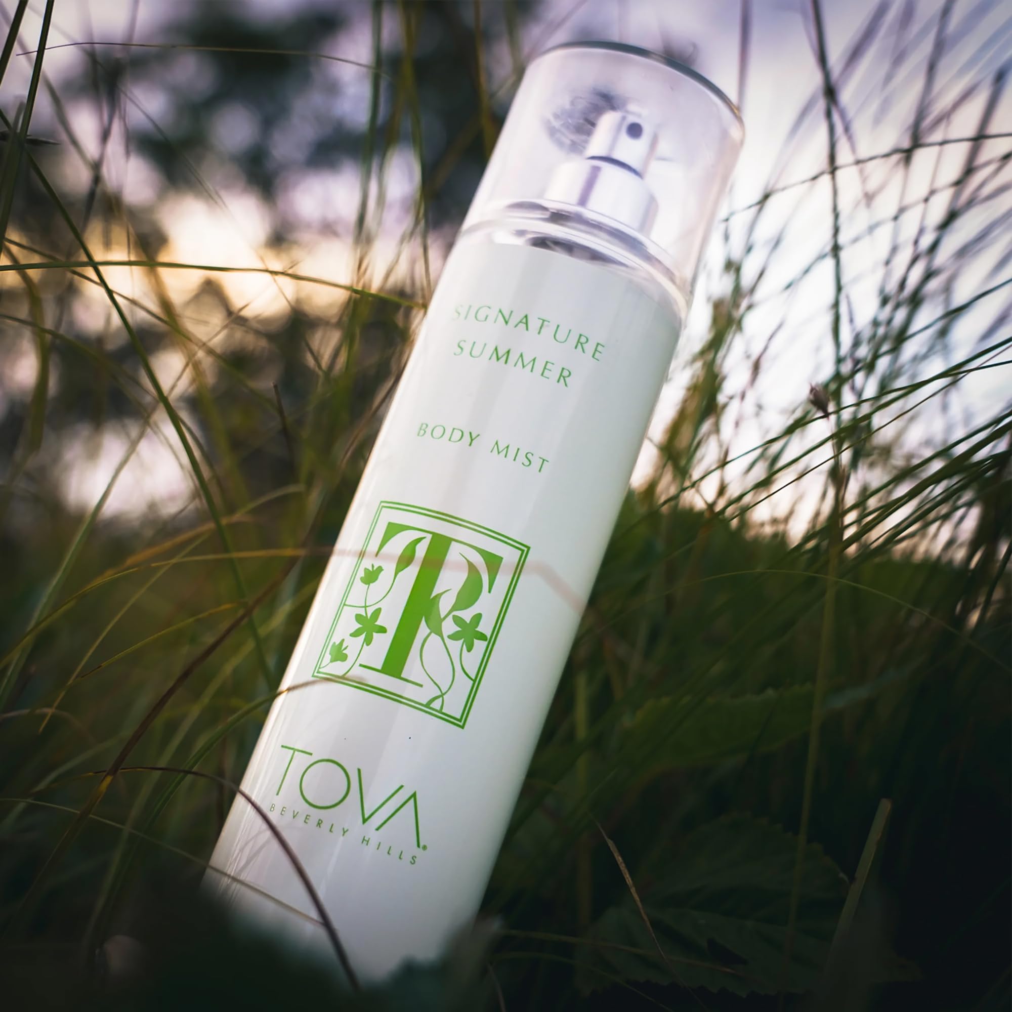 Tova Signature Summer bottle side angle ideal for on-the-go scent uplift.