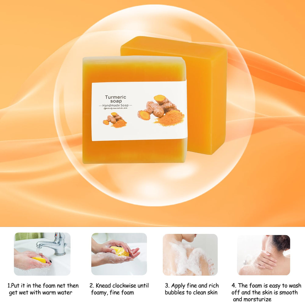 Tovaginsh natural oils and botanicals enrich the turmeric soap for softness