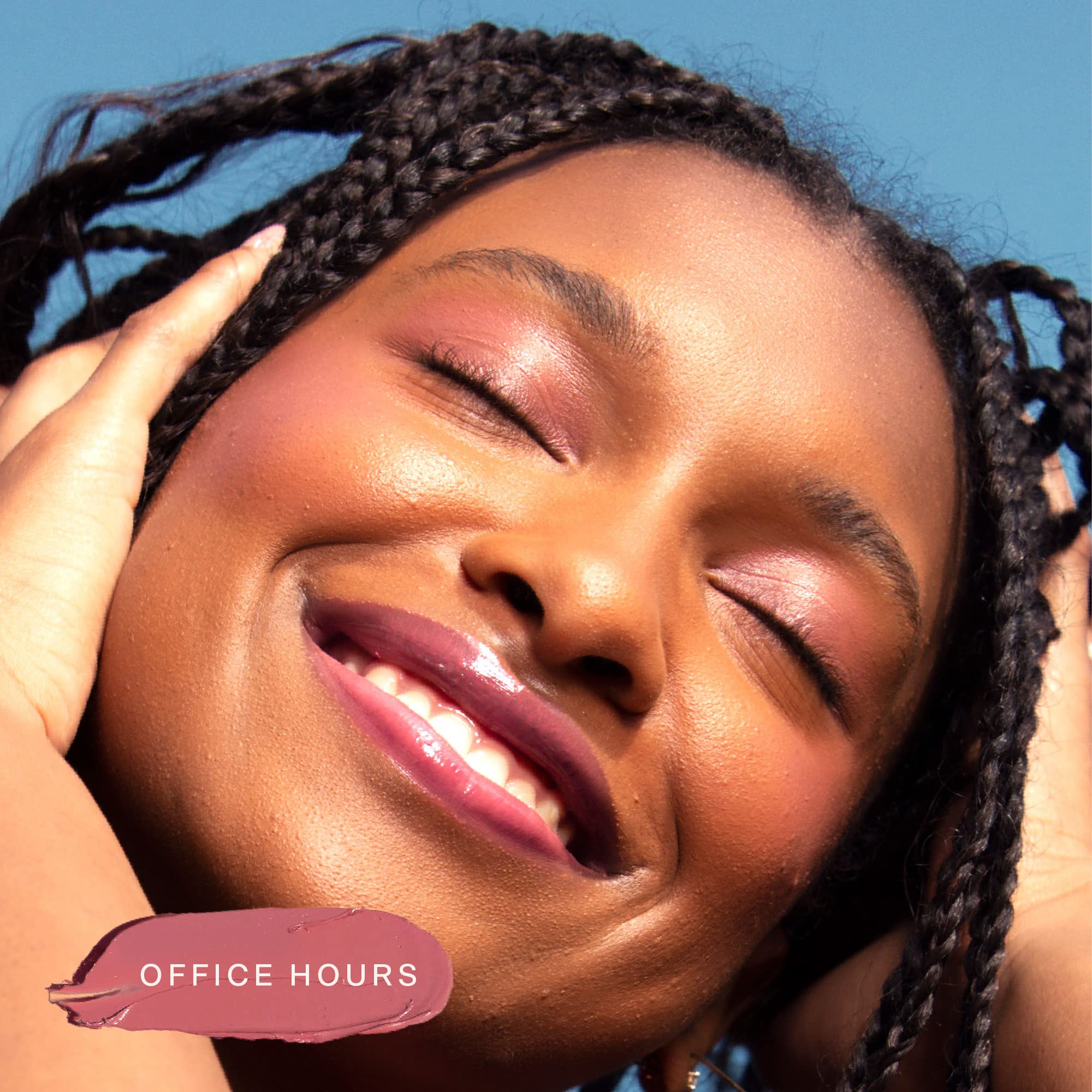 Tower 28 BeachPlease Office Hour swatch on cheek yields luminous glow