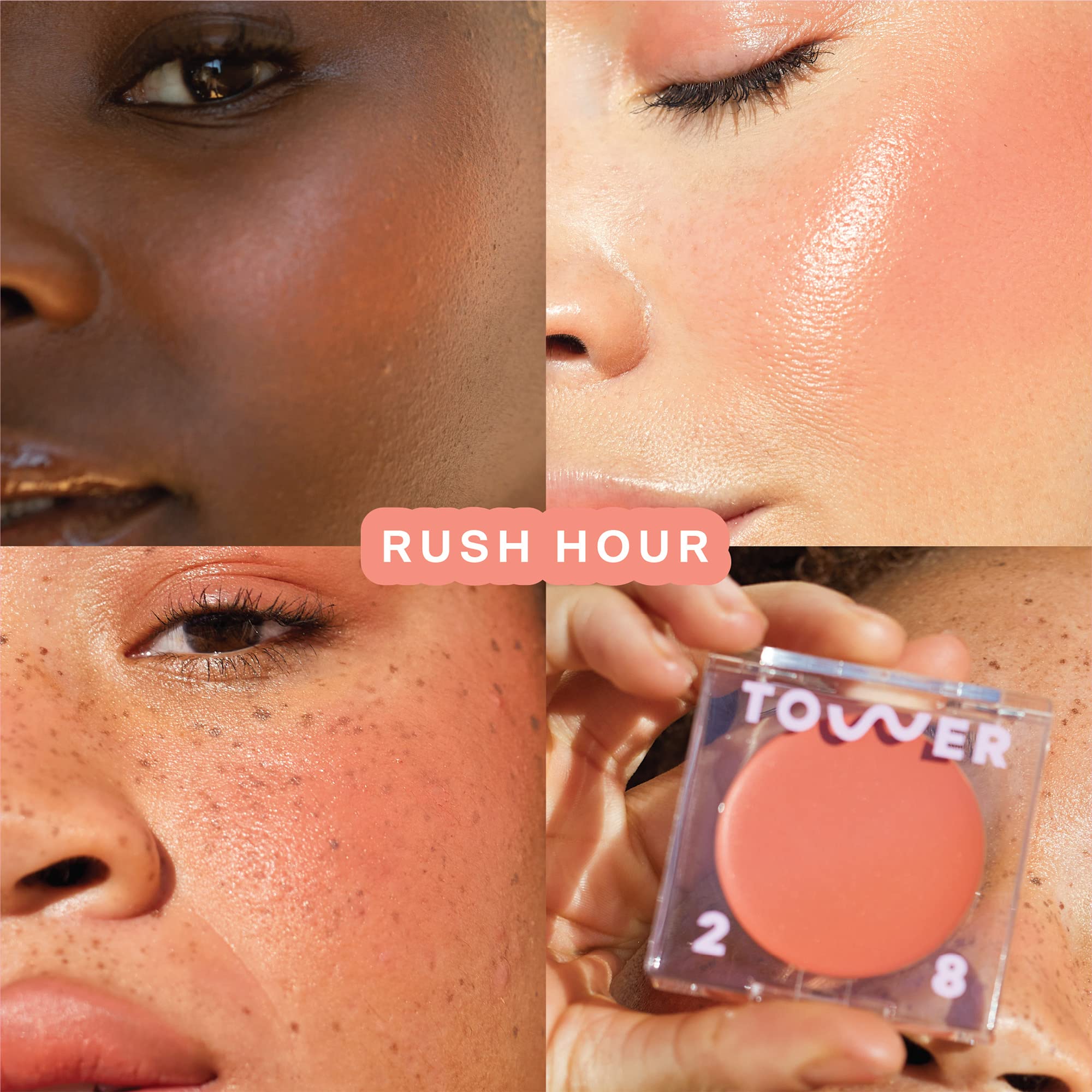 Tower 28 BeachPlease tinted lip balm swatch in Rush Hour adds juicy color to lips