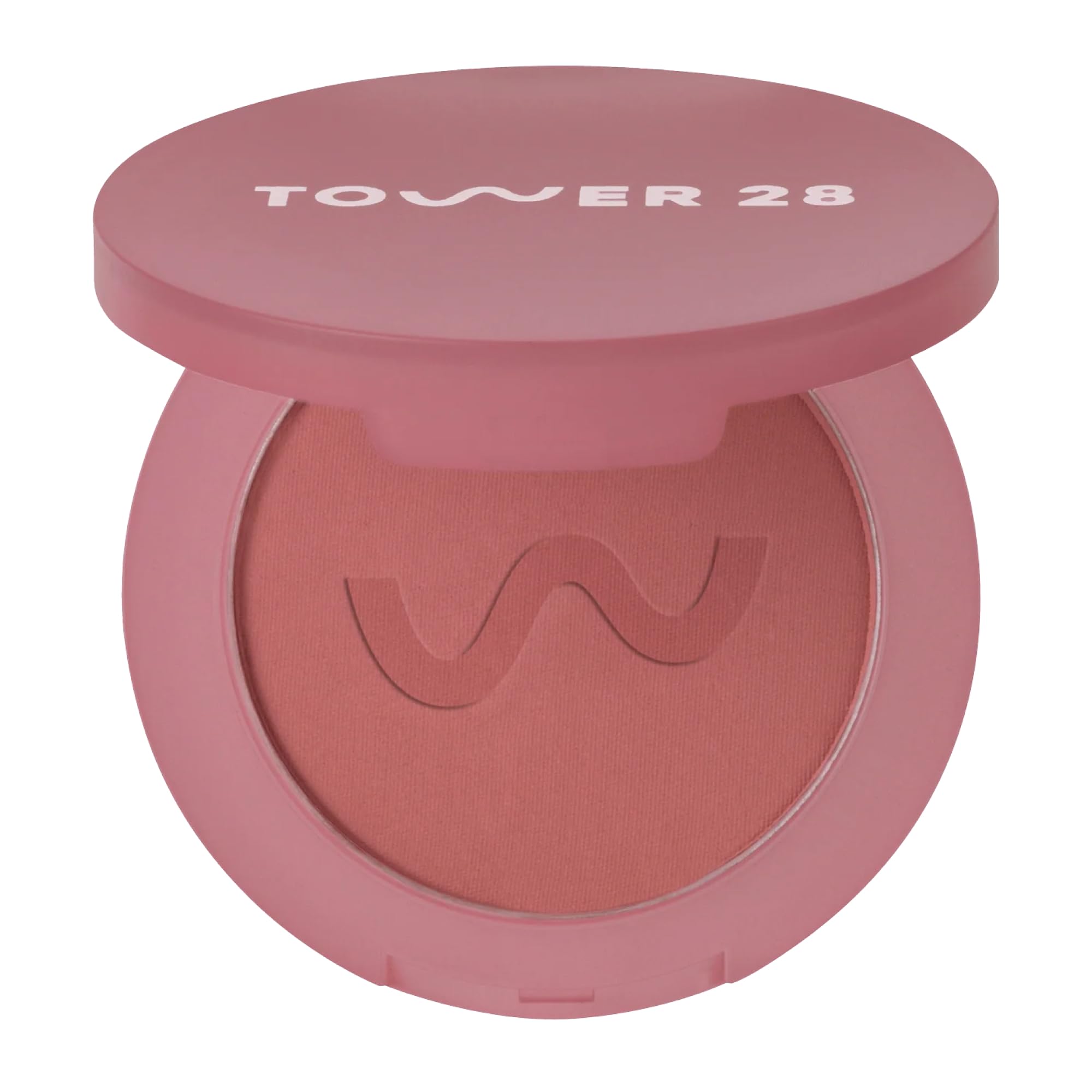 Tower 28 GetSet Matte Powder Blush Samo Spritzer swatch for vibrant color