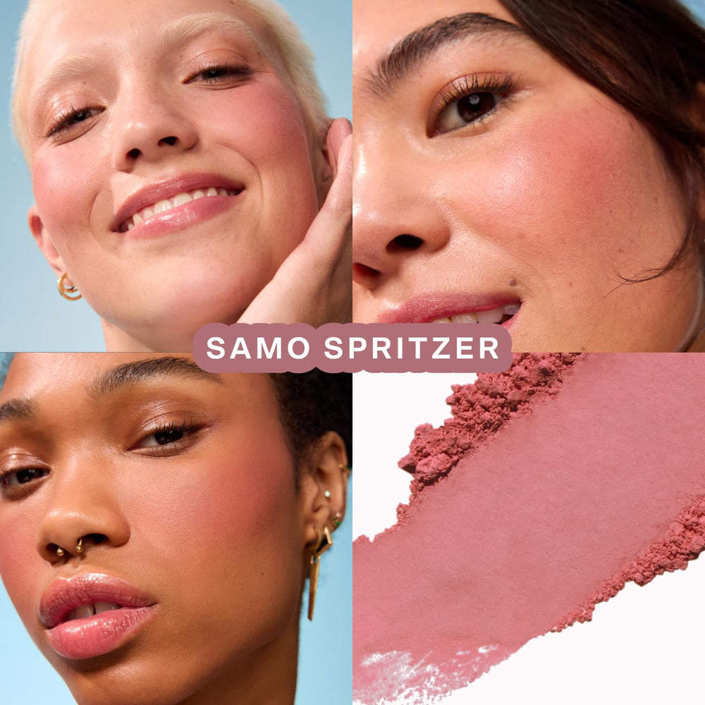 Tower 28 GetSet layered with BeachPlease Cream Blush topper