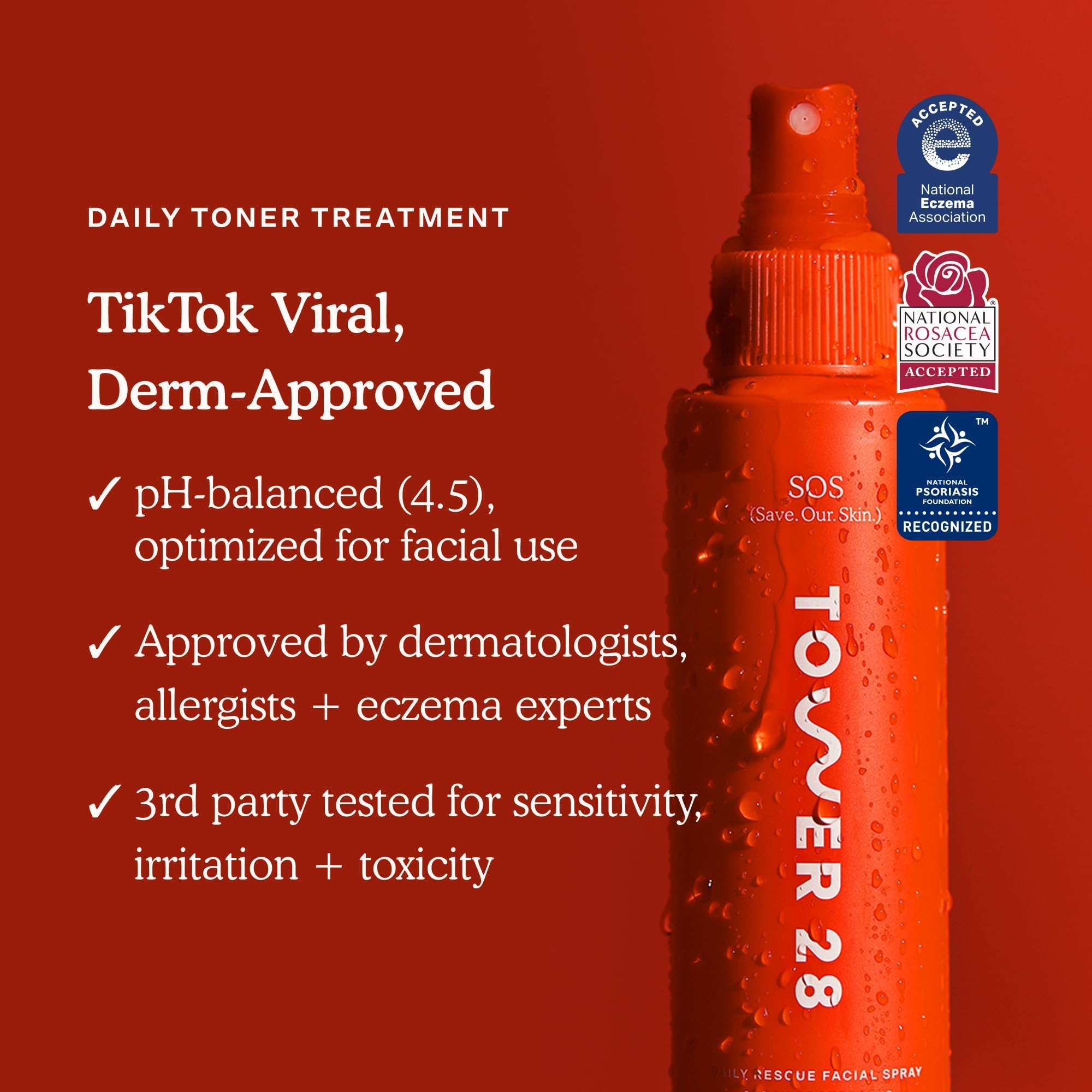 Tower 28 Jumbo SOS Recovery Face Cream label closeup highlights fragrance-free formula