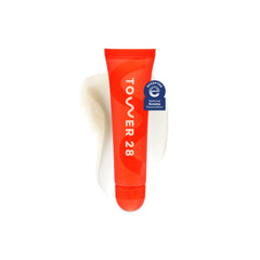 Tower 28 LipSoftie balm packaging close-up showing premium lip care