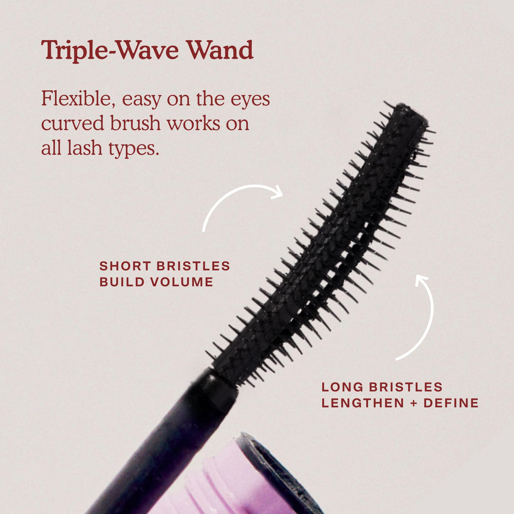 Tower 28 Mascara lashes after one coat with noticeable volume.