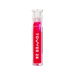Tower 28 ShineOn Lip Jelly XOXO bottle shows a non-sticky, hydrating gloss.