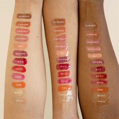 Tower 28 ShineOn Lip Jelly XOXO texture close-up shows milky glow.