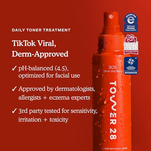 Tower 28 SOS Daily Rescue compact 1oz travel bottle.