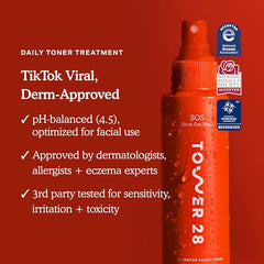 Tower 28 SOS Daily Rescue compact 1oz travel bottle.