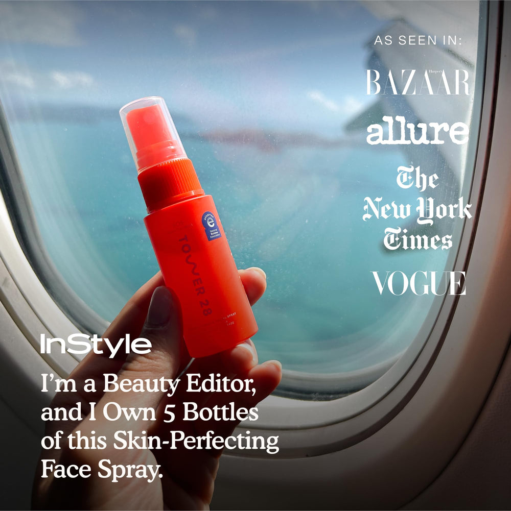 Tower 28 SOS Daily Rescue on-skin use after workout or sun.