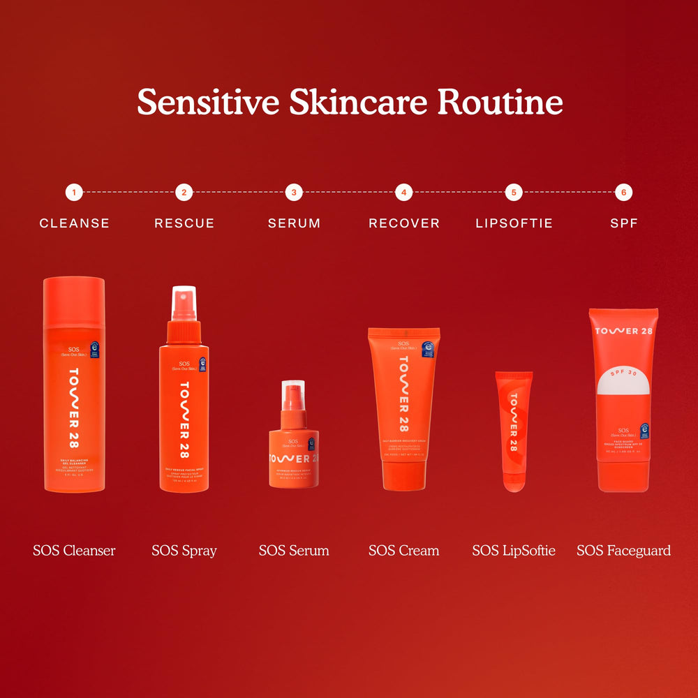 Tower 28 SOS Gel Cleanser eye-safe design shown for daily use.