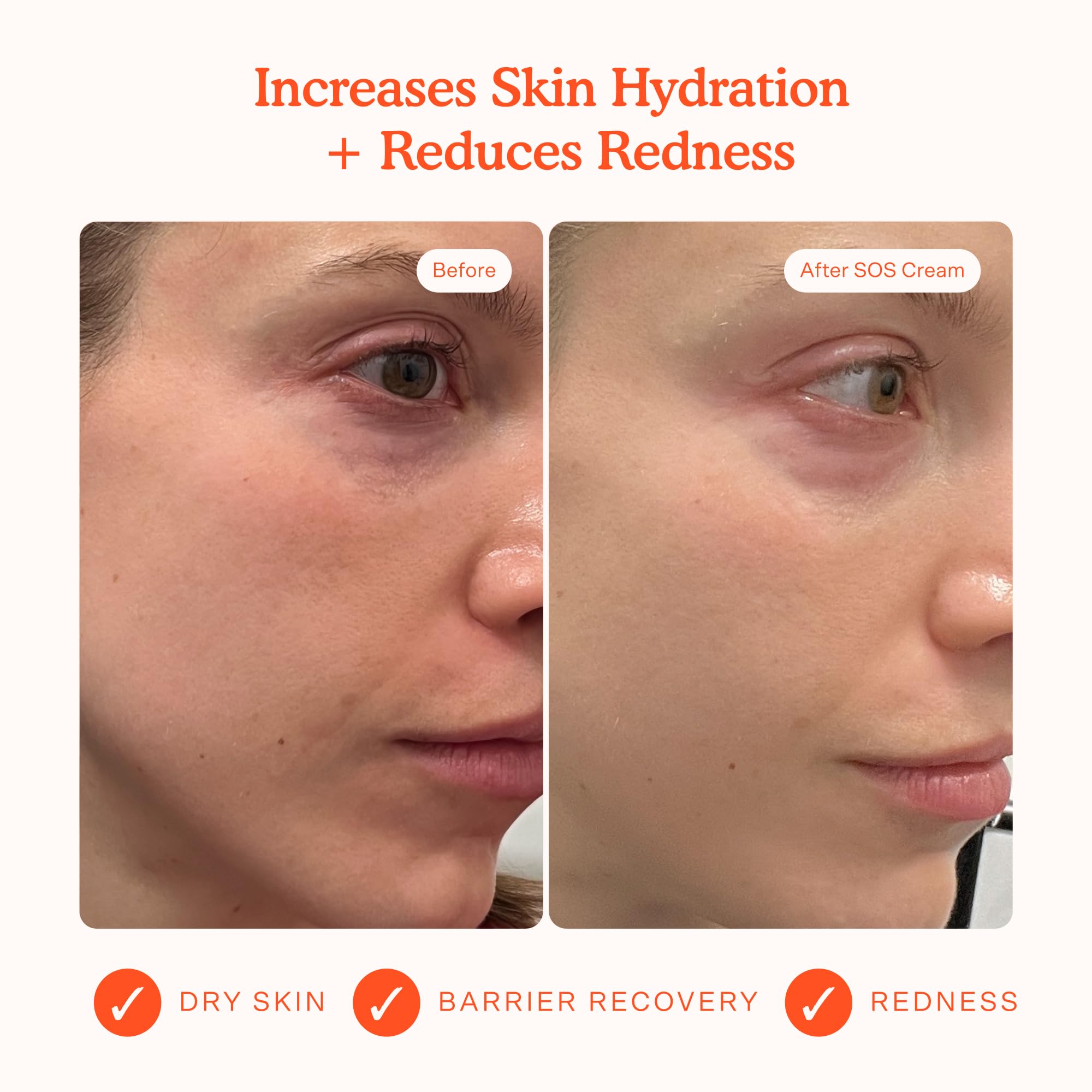 Texture swatch of Tower 28 SOS Recovery Face Cream showing a non-greasy, fast-absorbing consistency.