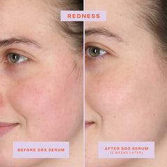 Tower 28 SOS Rescue Face Serum texture swatch demonstrates lightweight absorption for daily use.